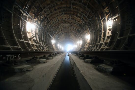 Construction of Fonvizinskaya metro station in Moscow