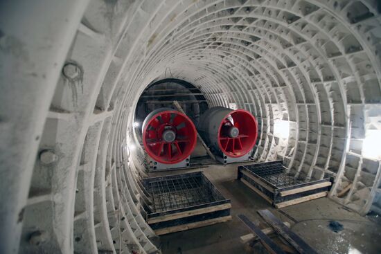Construction of Fonvizinskaya metro station in Moscow