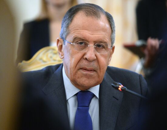 Russian Foreign Minister Sergey Lavrov meets with Egyptian Foreign Minister Sameh Shoukry