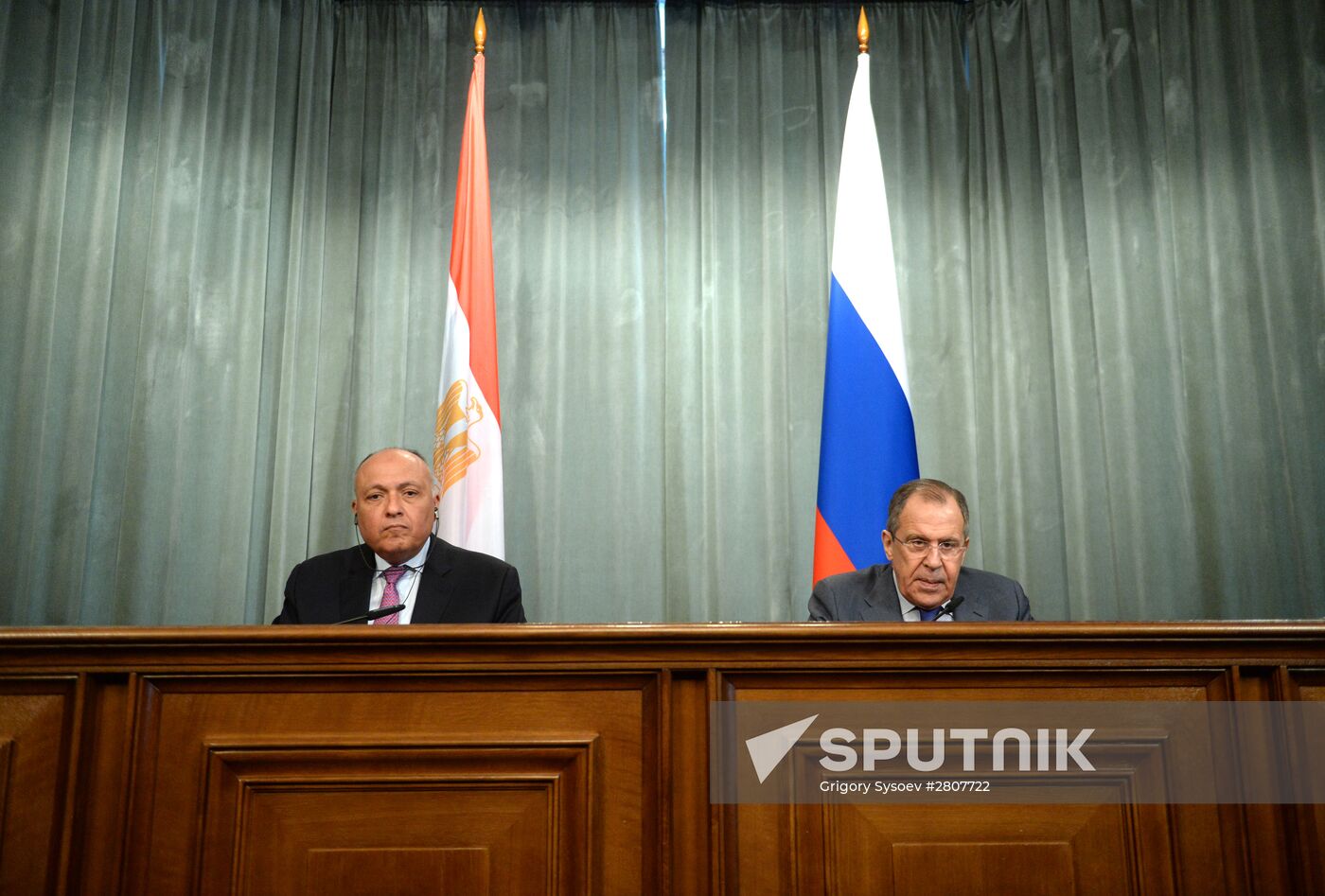 Russian Foreign Minister Sergey Lavrov meets with Egyptian Foreign Minister Sameh Shoukry