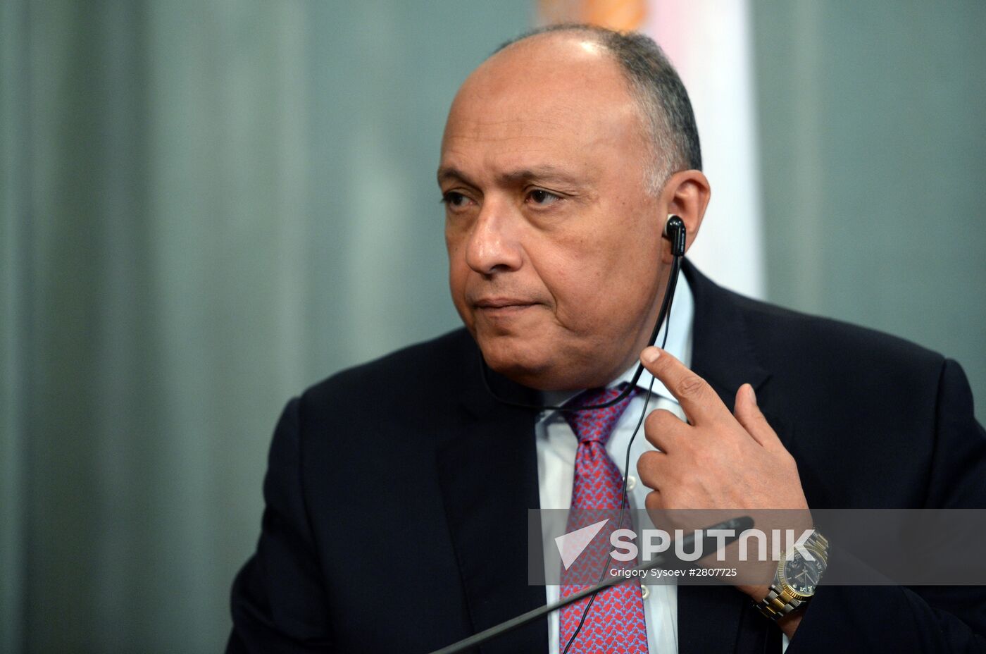 Russian Foreign Minister Sergey Lavrov meets with Egyptian Foreign Minister Sameh Shoukry