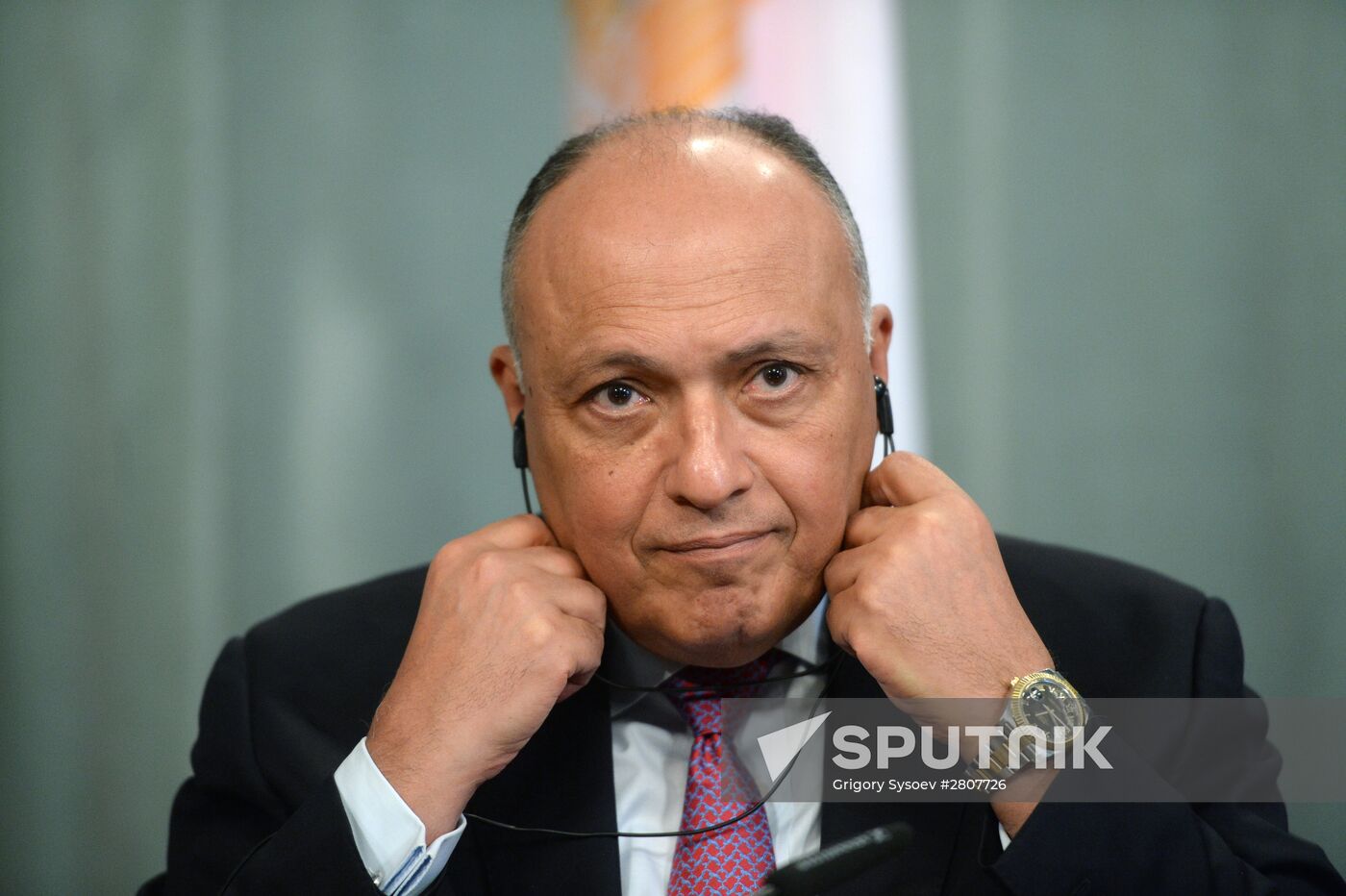 Russian Foreign Minister Sergey Lavrov meets with Egyptian Foreign Minister Sameh Shoukry