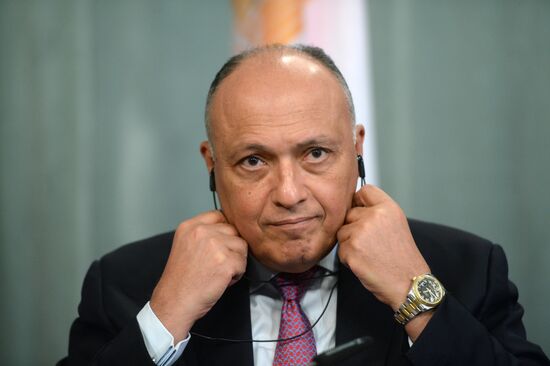 Russian Foreign Minister Sergey Lavrov meets with Egyptian Foreign Minister Sameh Shoukry
