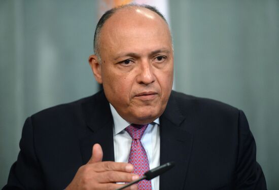 Russian Foreign Minister Sergey Lavrov meets with Egyptian Foreign Minister Sameh Shoukry