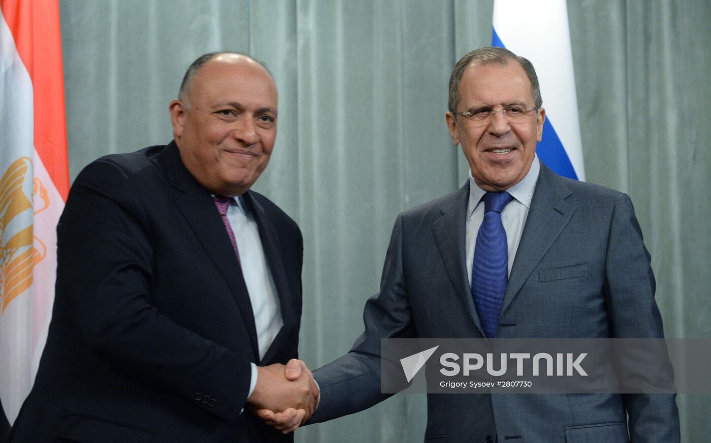 Russian Foreign Minister Sergey Lavrov meets with Egyptian Foreign Minister Sameh Shoukry