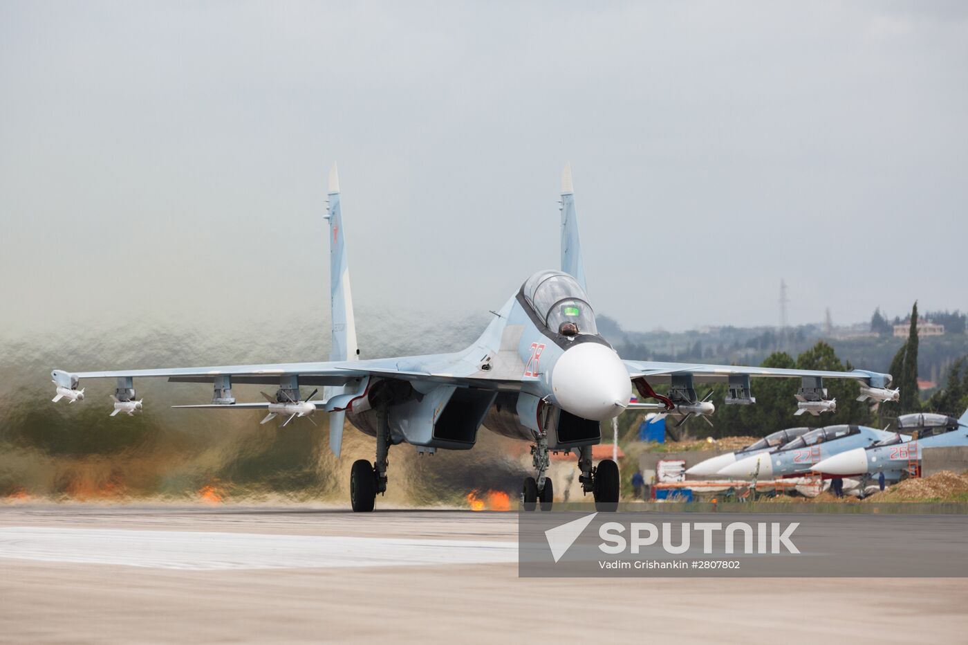 Russian Aerospace Forces aircraft is prepared for departure at Khmeimim Air Base in Syria