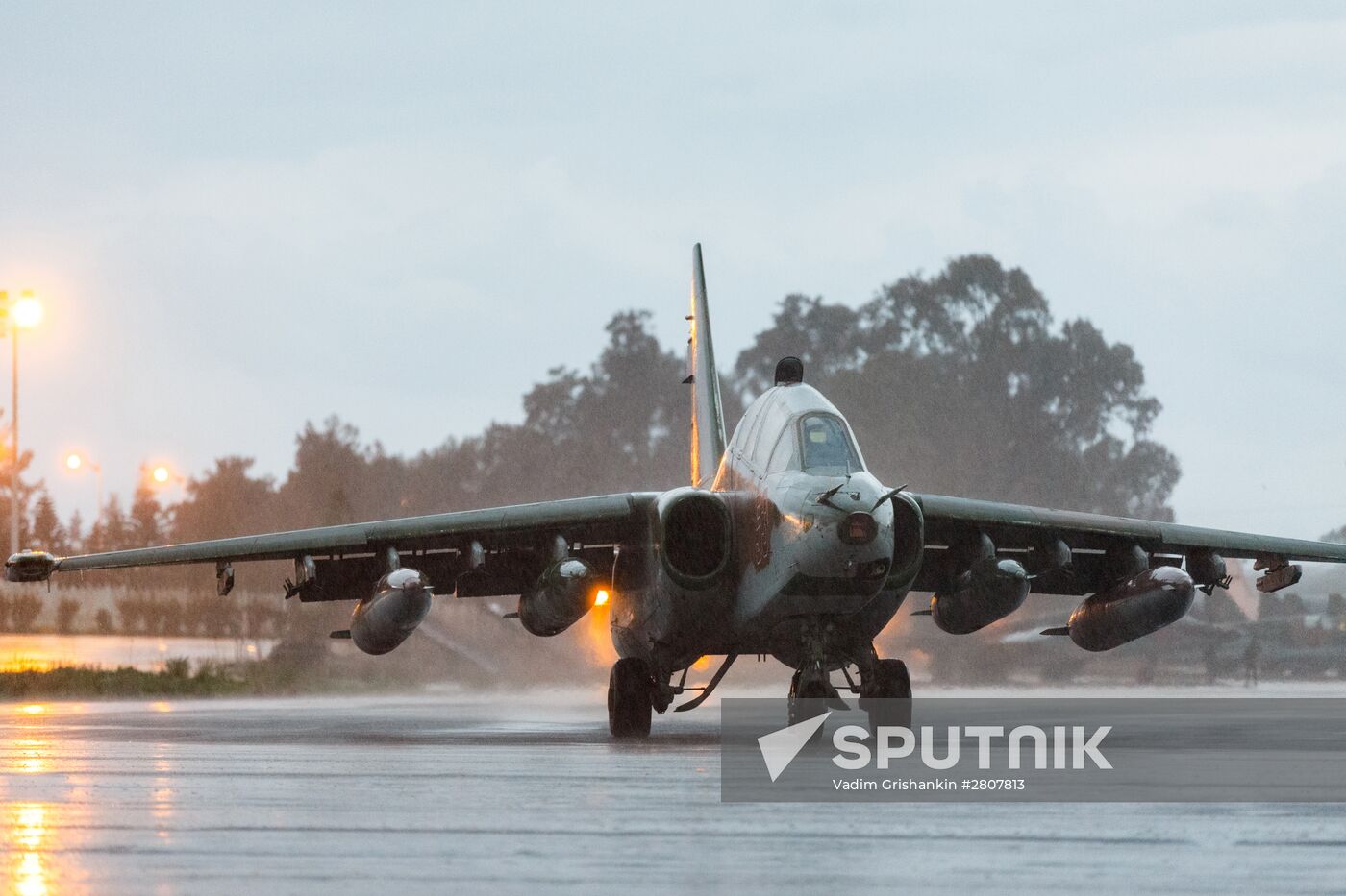 Russian Aerospace Forces aircraft is prepared for departure at Khmeimim Air Base in Syria