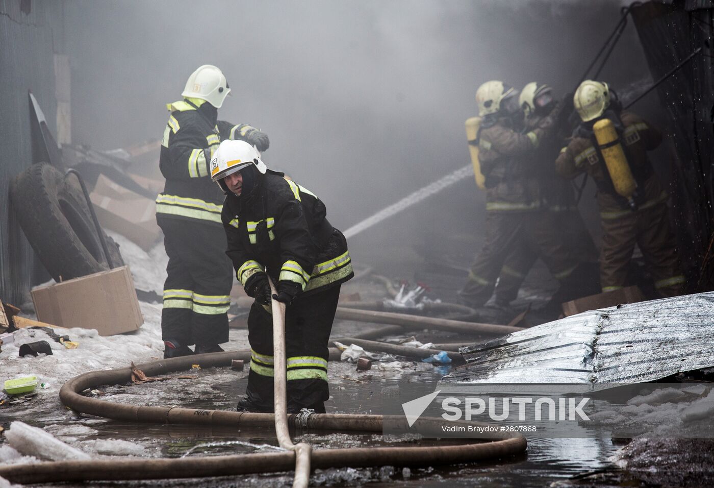 Fireworks storage on fire in Ufa