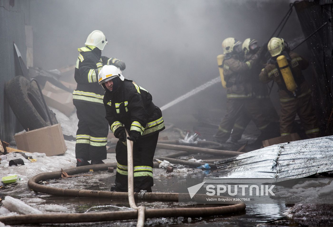 Fireworks storage on fire in Ufa