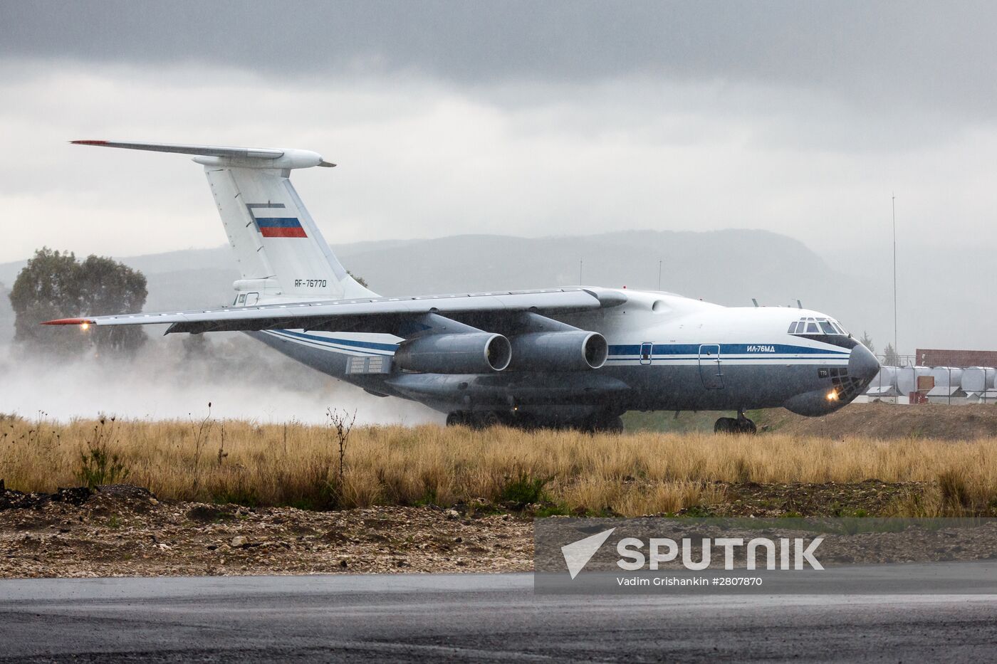Russian Aerospace Forces aircraft is prepared for departure at Khmeimim Air Base in Syria