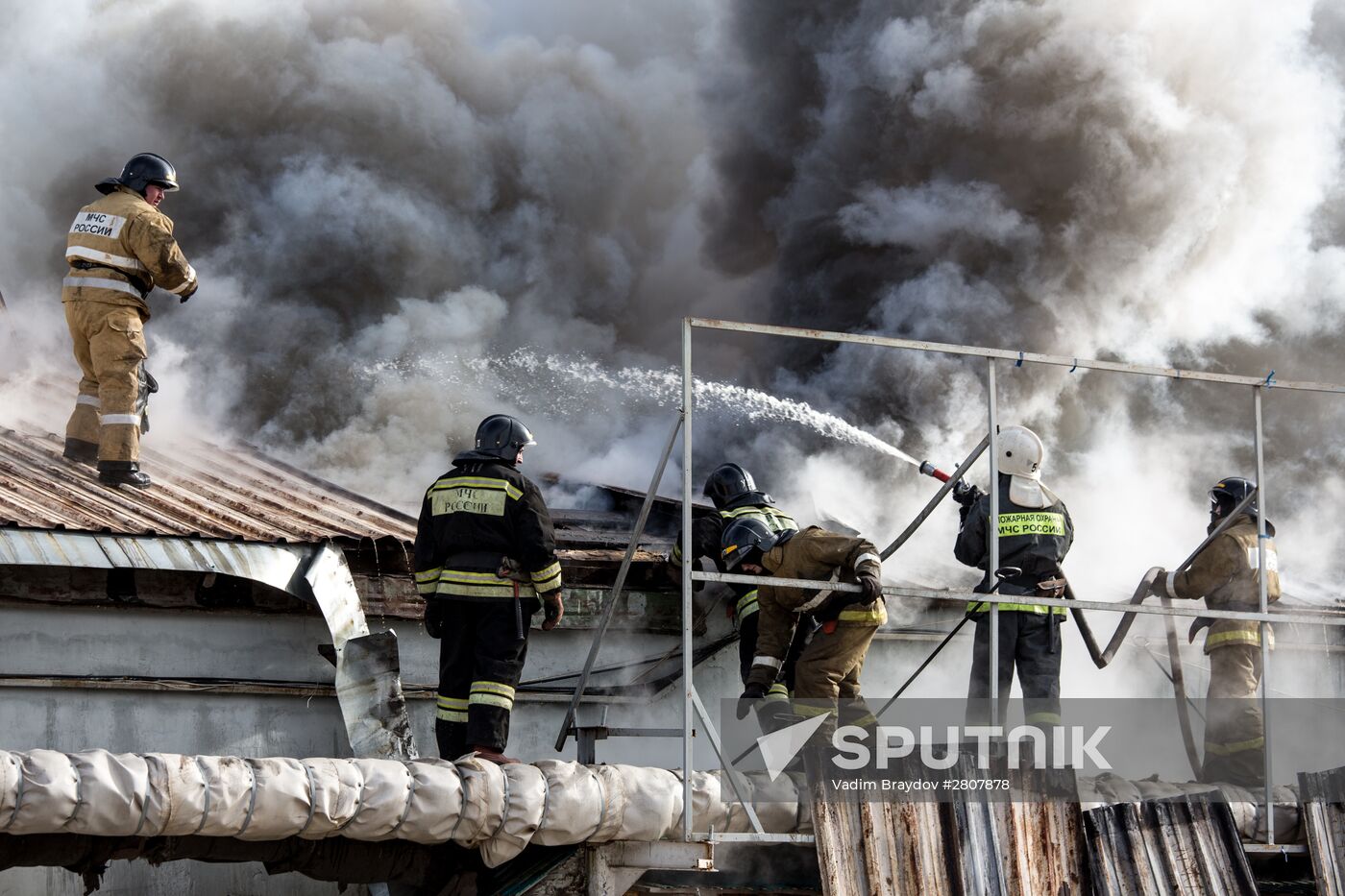 Fireworks storage on fire in Ufa