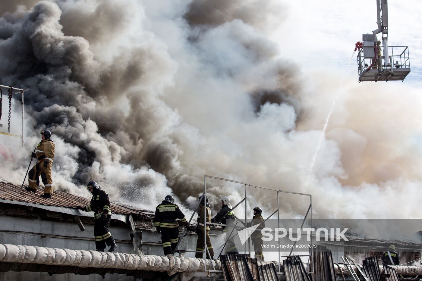 Fireworks storage on fire in Ufa