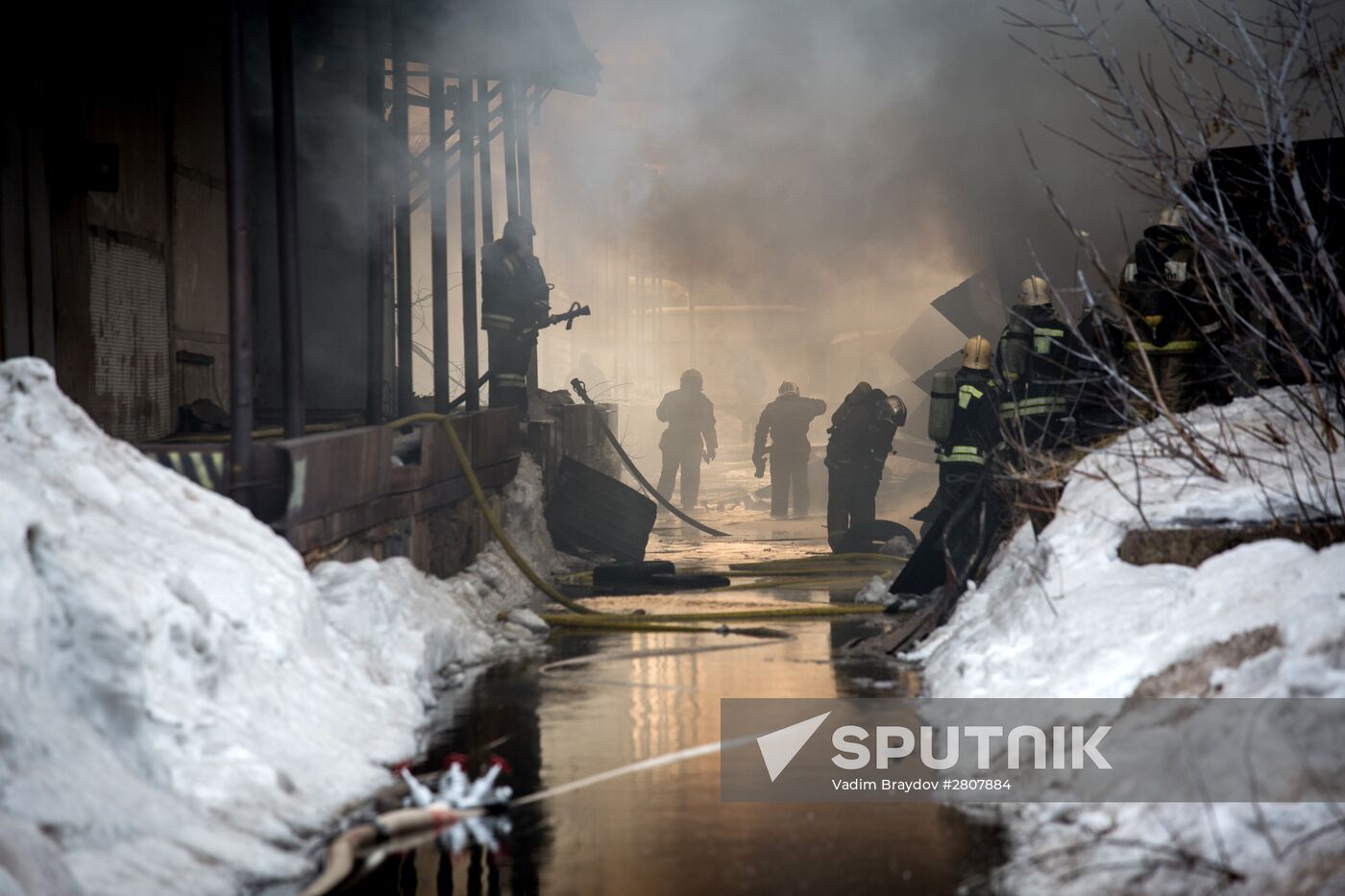 Fireworks storage on fire in Ufa