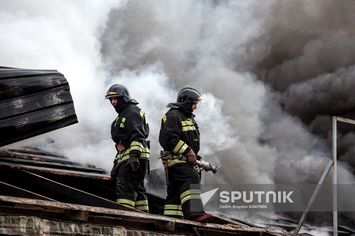 Fireworks storage on fire in Ufa
