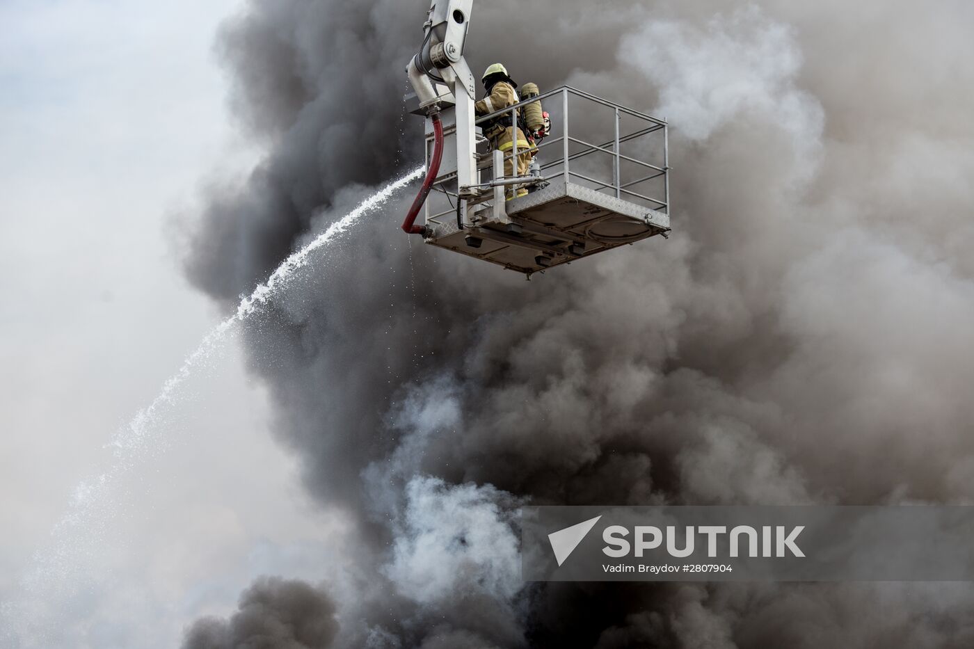 Fireworks storage on fire in Ufa