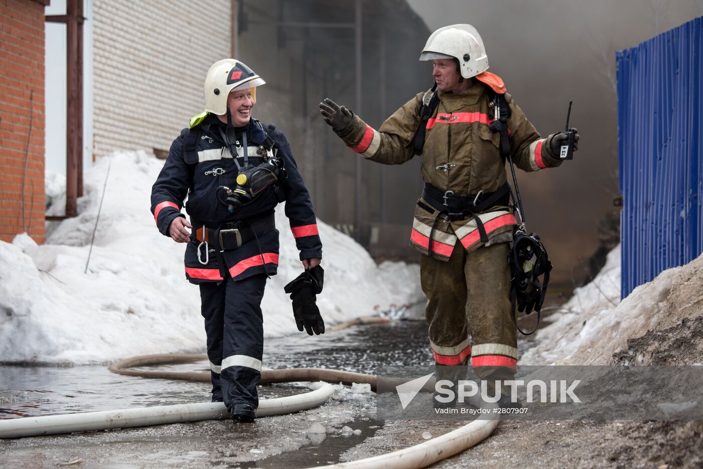 Fireworks storage on fire in Ufa