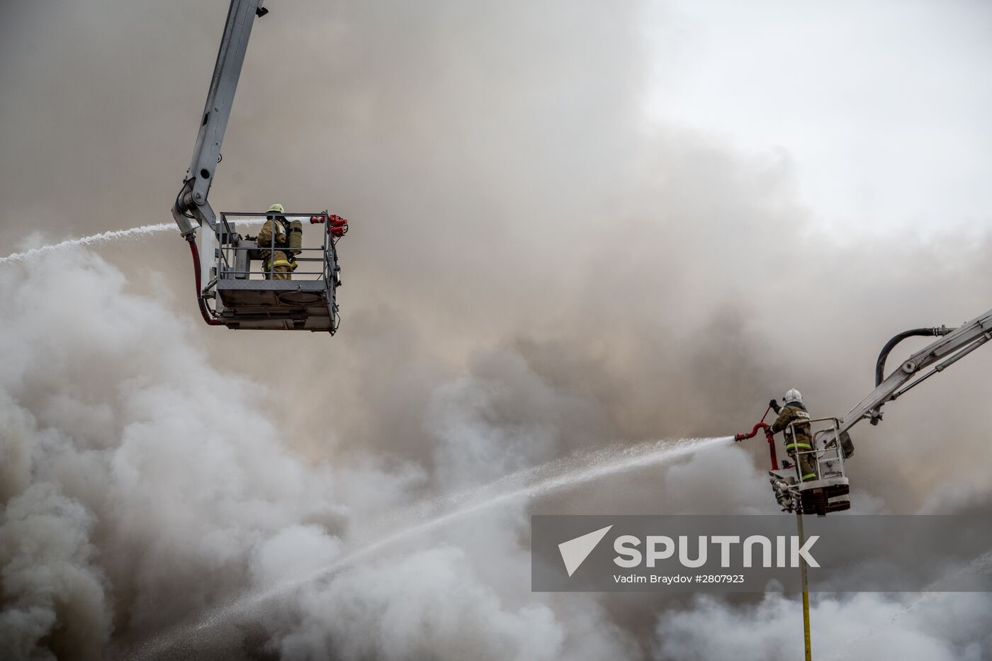 Fireworks storage on fire in Ufa