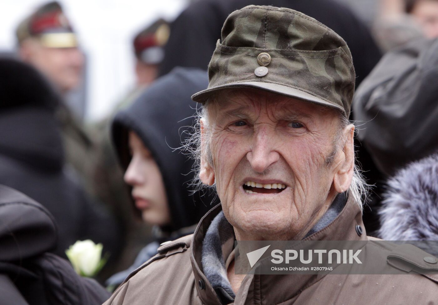 Waffen SS Legion's march in Riga