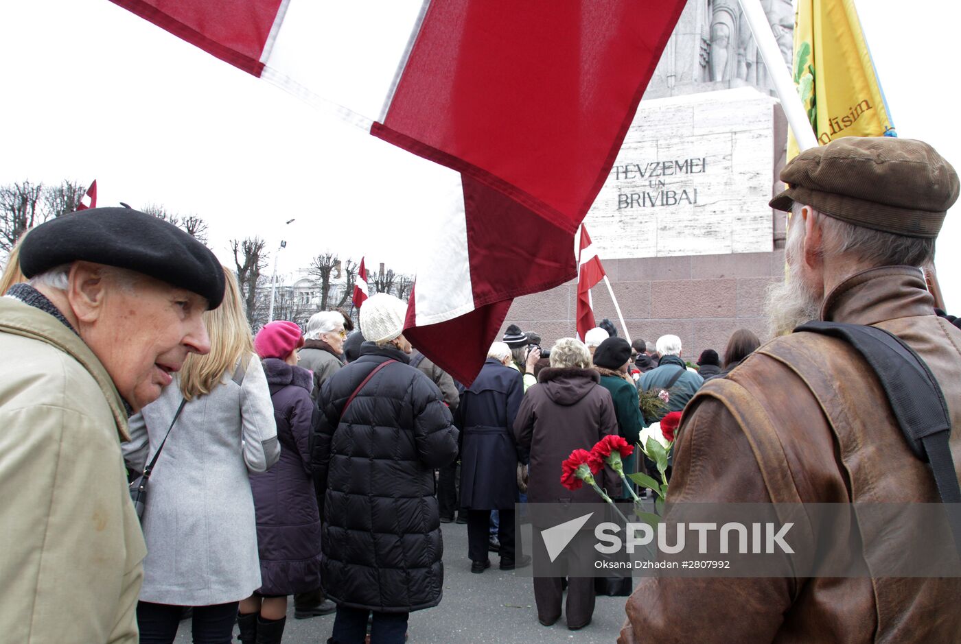 Waffen SS Legion's march in Riga