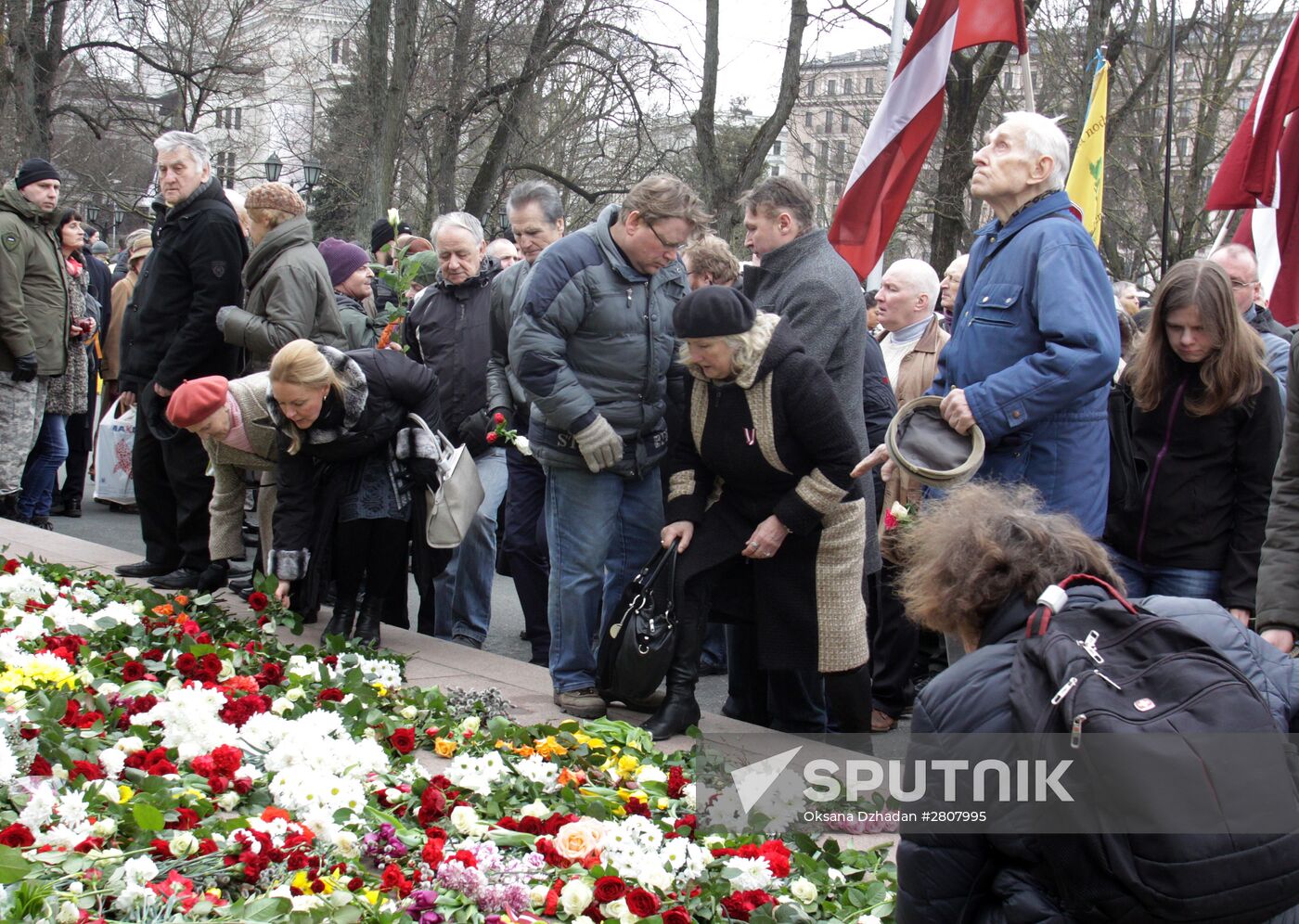 Waffen-SS Legion veterans march in Riga