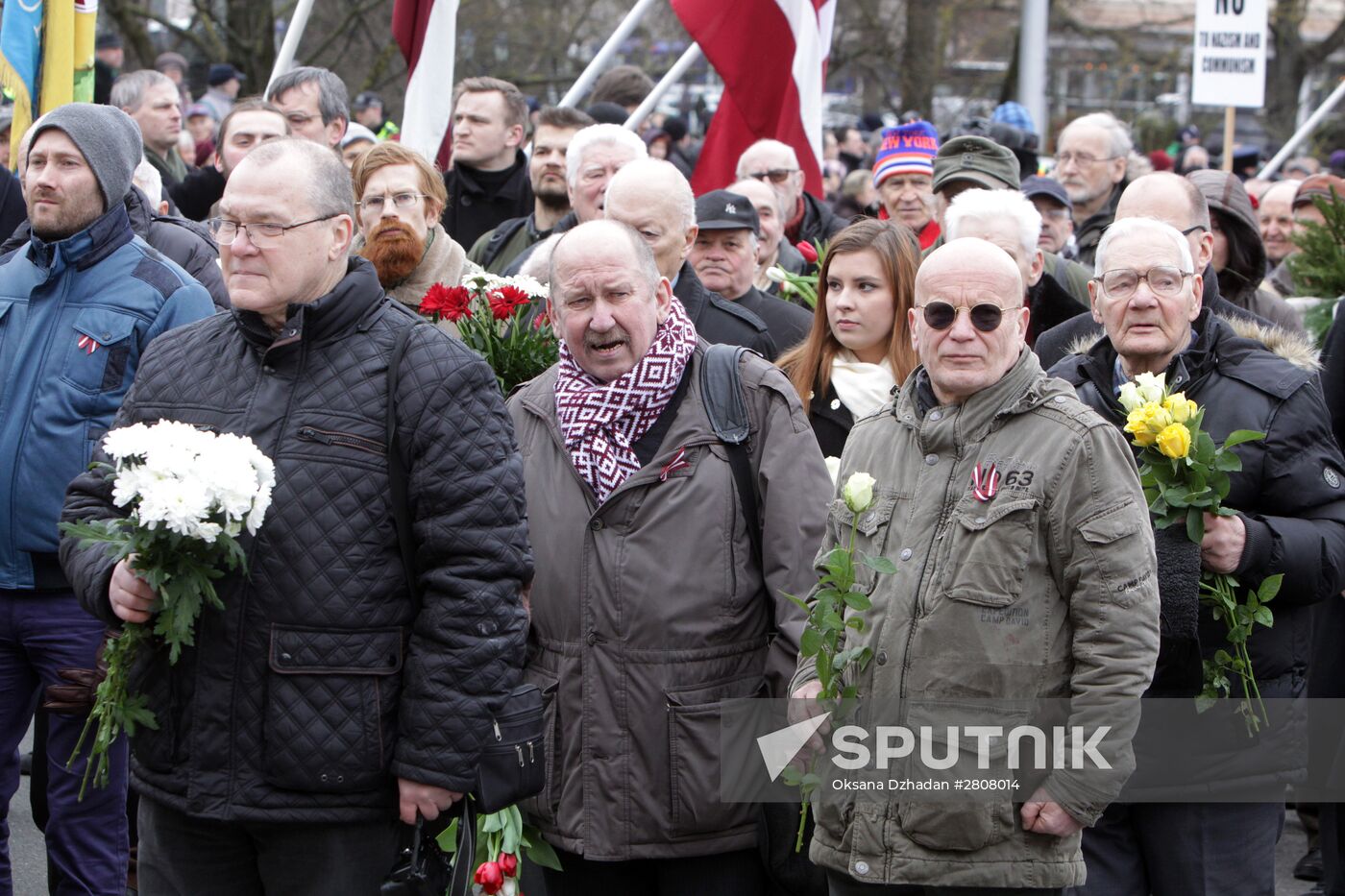 SS legionnaires' procession in Riga
