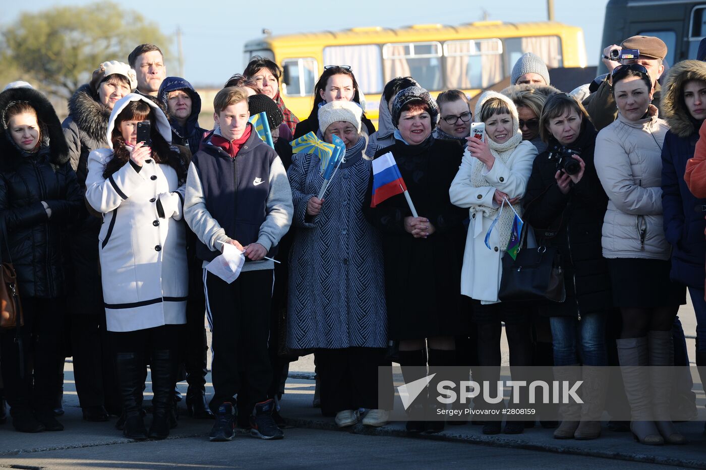 Welcoming ceremony for Russian aircraft returning from Khmeimim airbase, in Primorsko-Akhtarsk