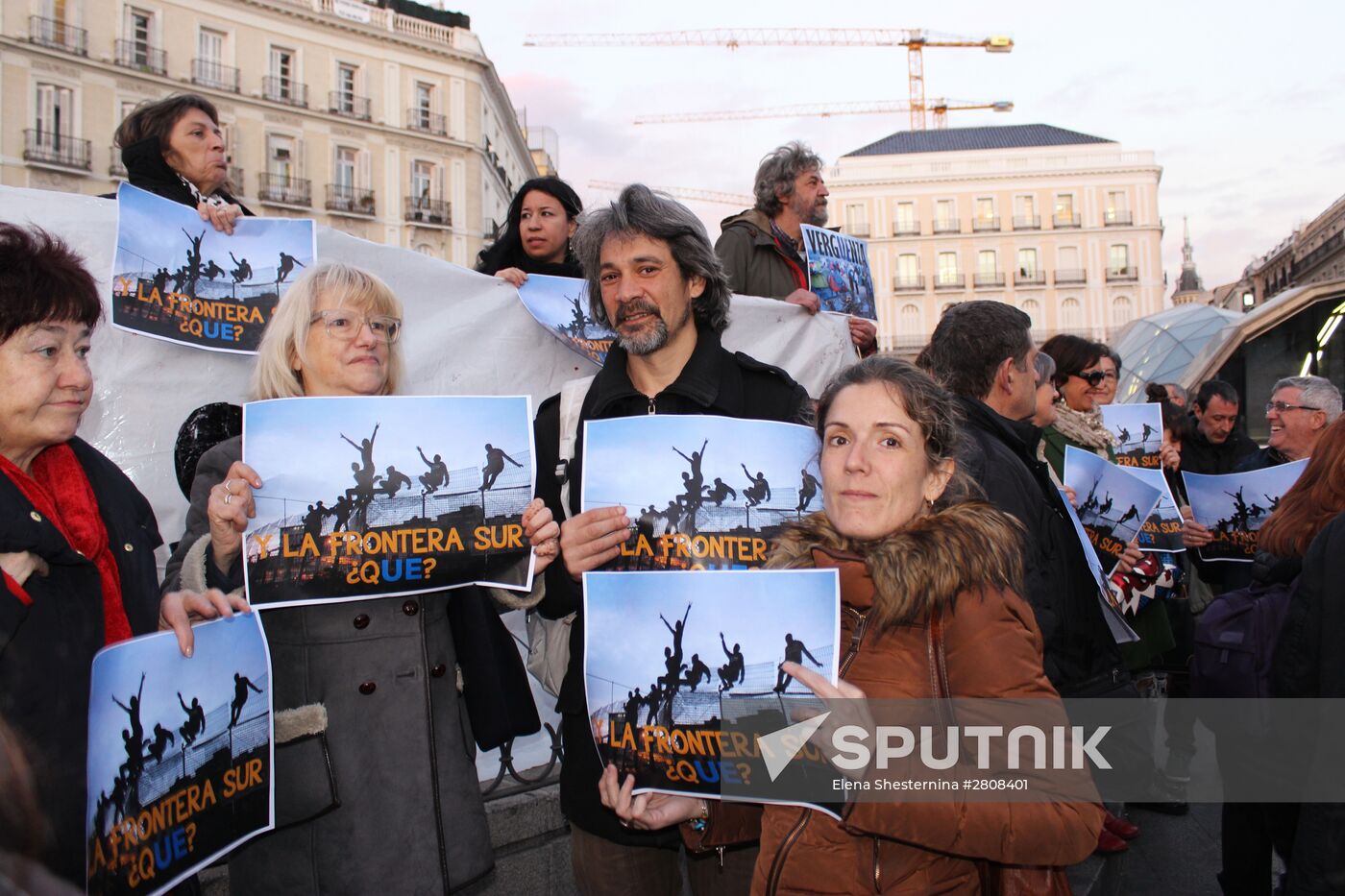 Rally against EU-Turkey agreement on refugees in Madrid
