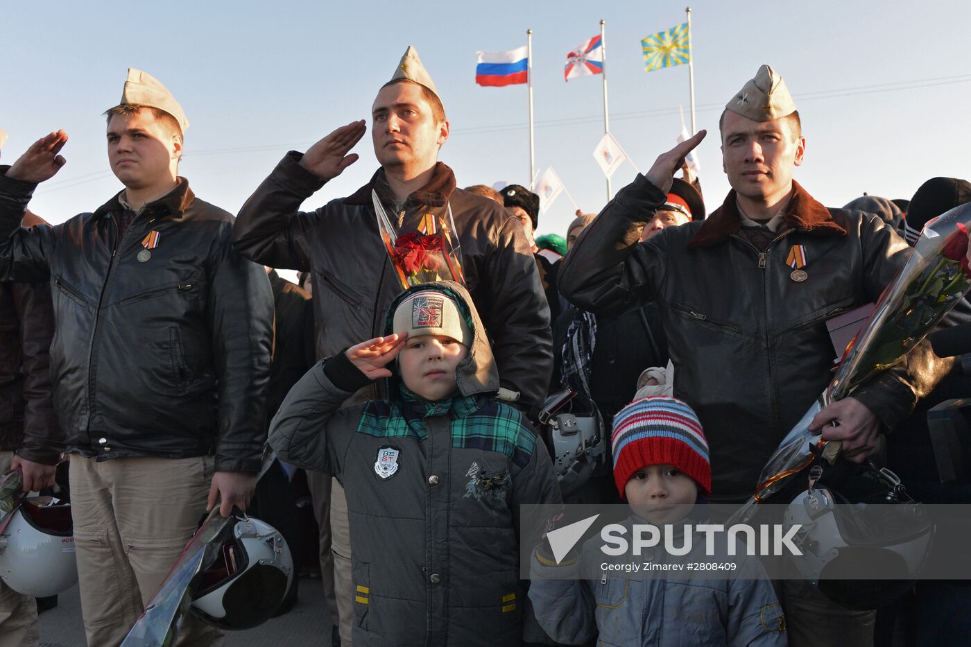 Crews of Russian aircraft welcomed home in Primorye-Akhtarsk from Khmeimim Air Base