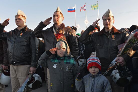 Crews of Russian aircraft welcomed home in Primorye-Akhtarsk from Khmeimim Air Base