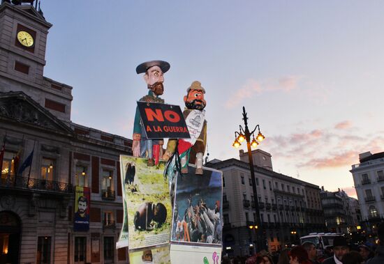 Rally against EU-Turkey agreement on refugees in Madrid