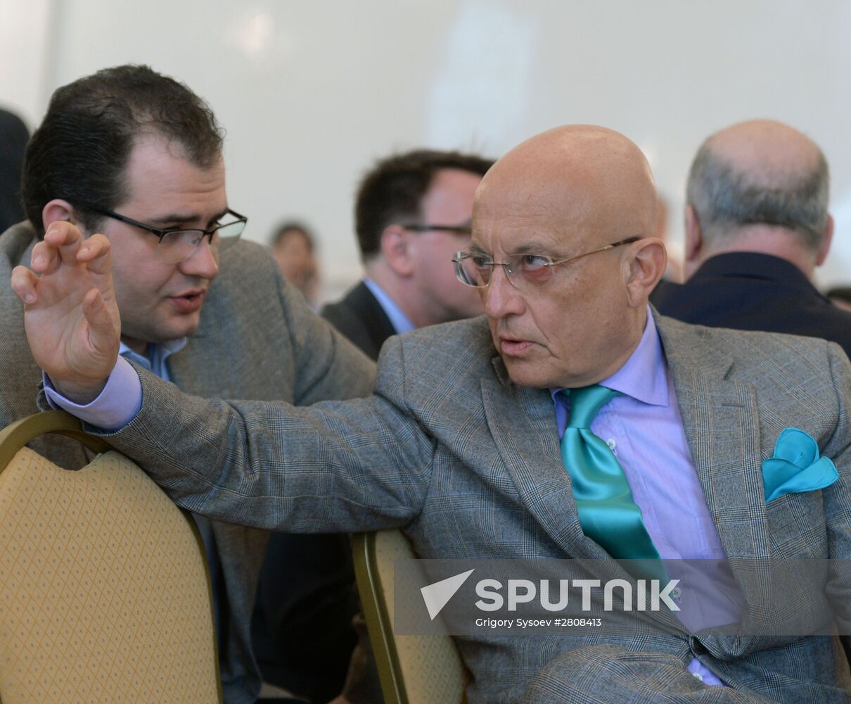 Former Italy's PM Romano Prodi gives lecture