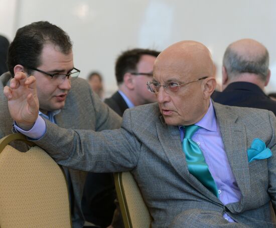 Former Italy's PM Romano Prodi gives lecture