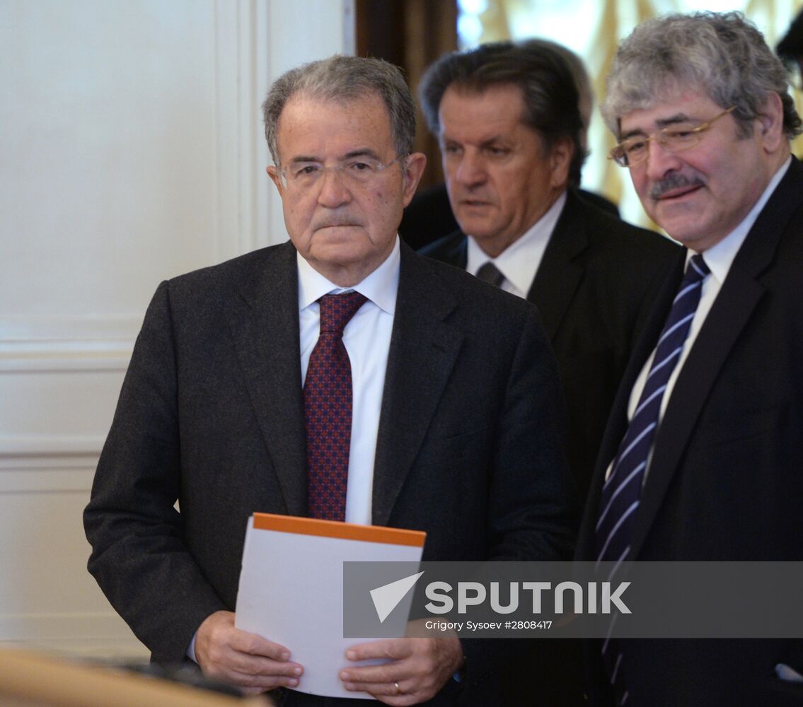 Former Italy's PM Romano Prodi gives lecture