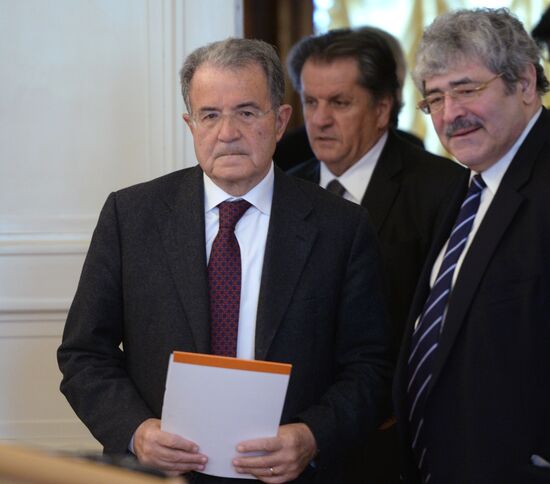 Former Italy's PM Romano Prodi gives lecture