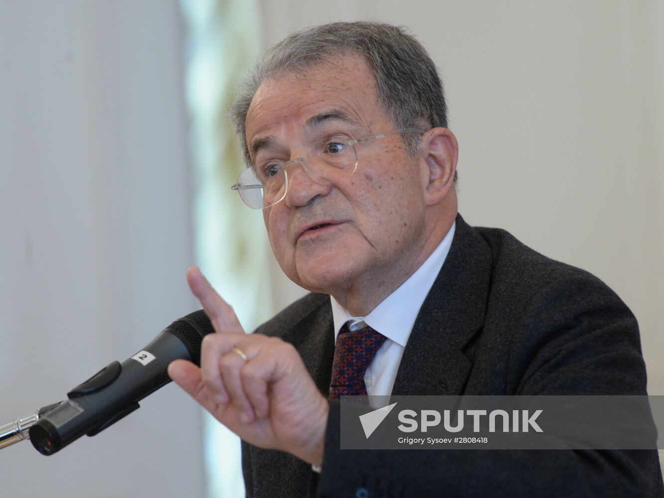 Former Italy's PM Romano Prodi gives lecture