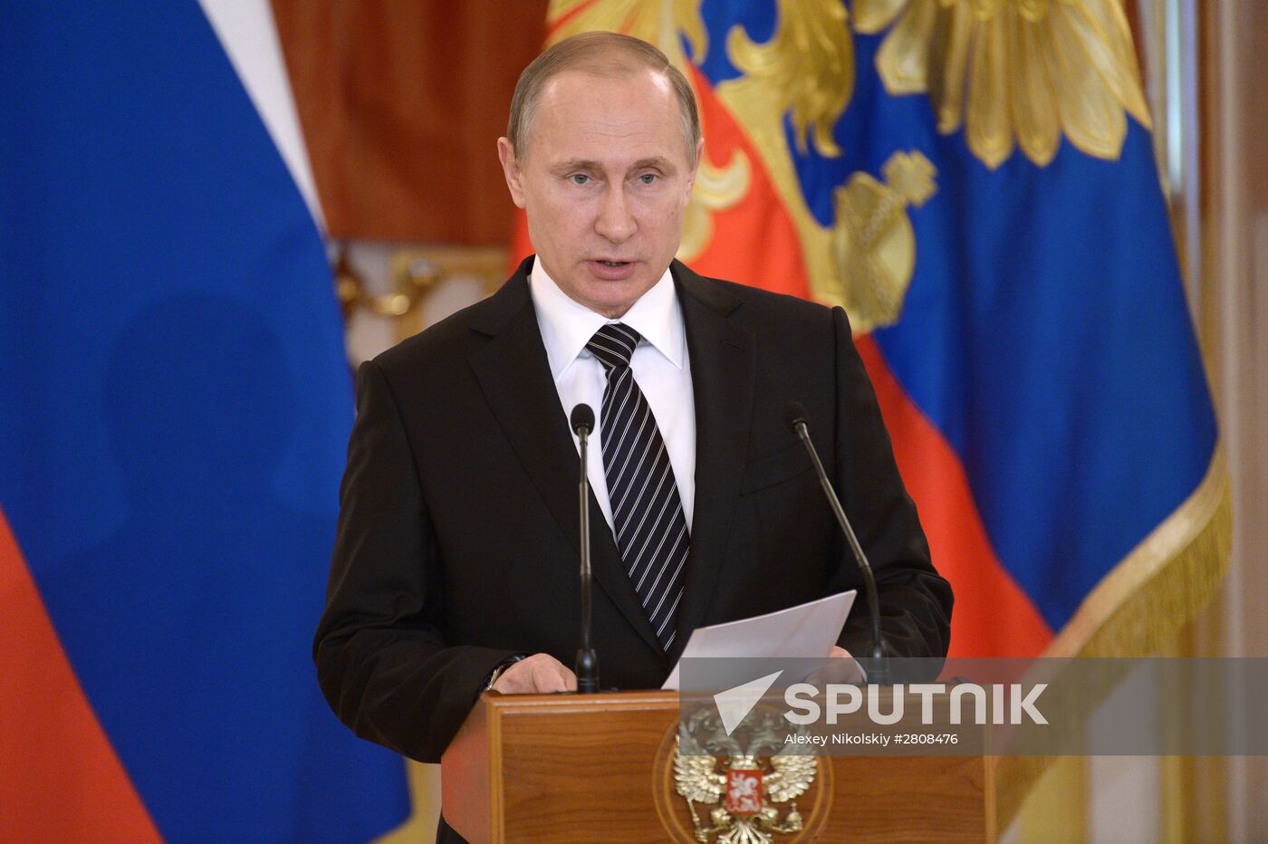 Banner of Aerospace Forces presented in Kremlin