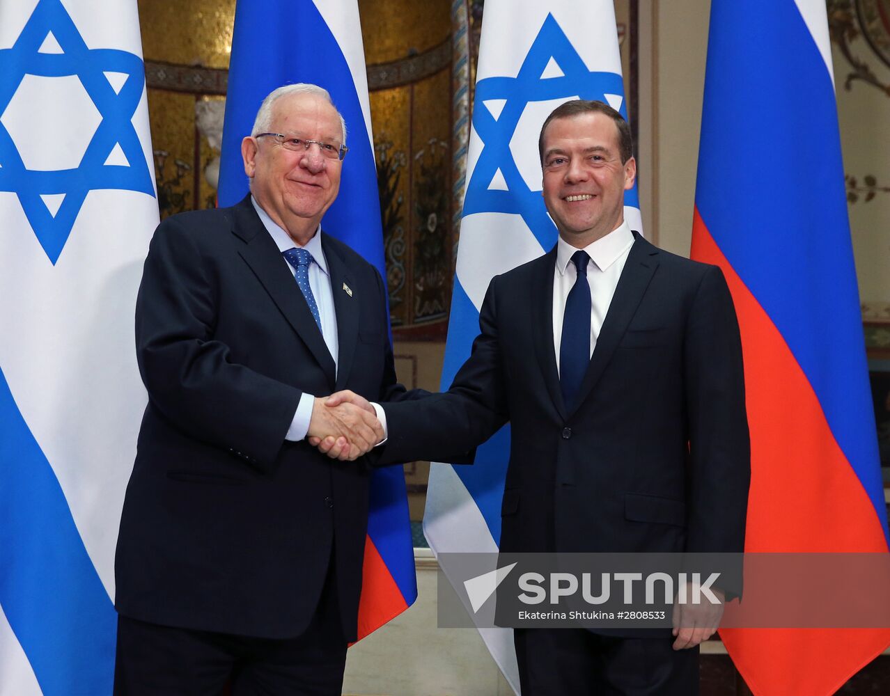 Russian Prime Minister Dmitry Medvedev meets with President of Israel Reuven Rivlin