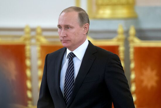 Banner of Aerospace Forces presented in Kremlin