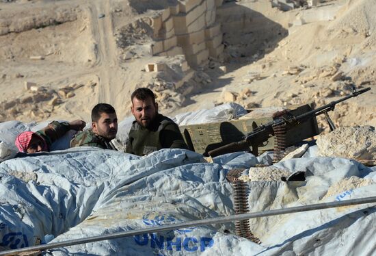Syrian government army's position around Palmyra