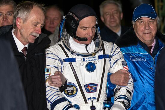 Launch of Soyuz-FG rocket with Soyuz TMA-20M spacecraft from the Baikonur Cosmodrome