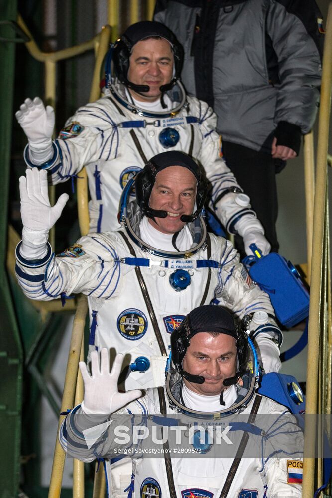 Launch of Soyuz-FG rocket with Soyuz TMA-20M spacecraft from the Baikonur Cosmodrome