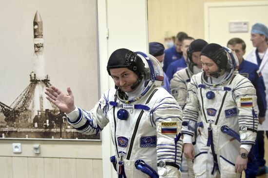 Launch of Soyuz-FG rocket with Soyuz TMA-20M spacecraft from the Baikonur Cosmodrome