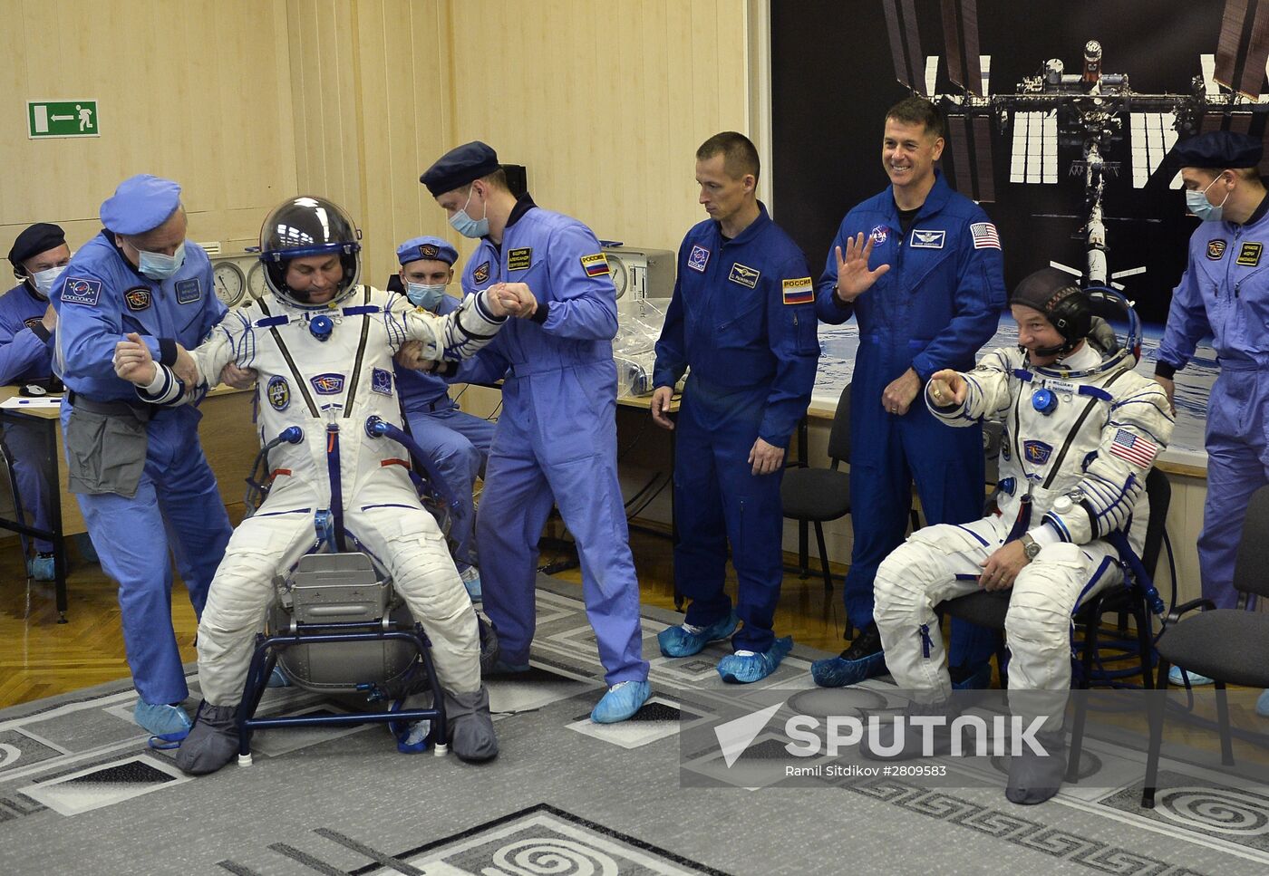 Launch of Soyuz-FG rocket with Soyuz TMA-20M spacecraft from the Baikonur Cosmodrome