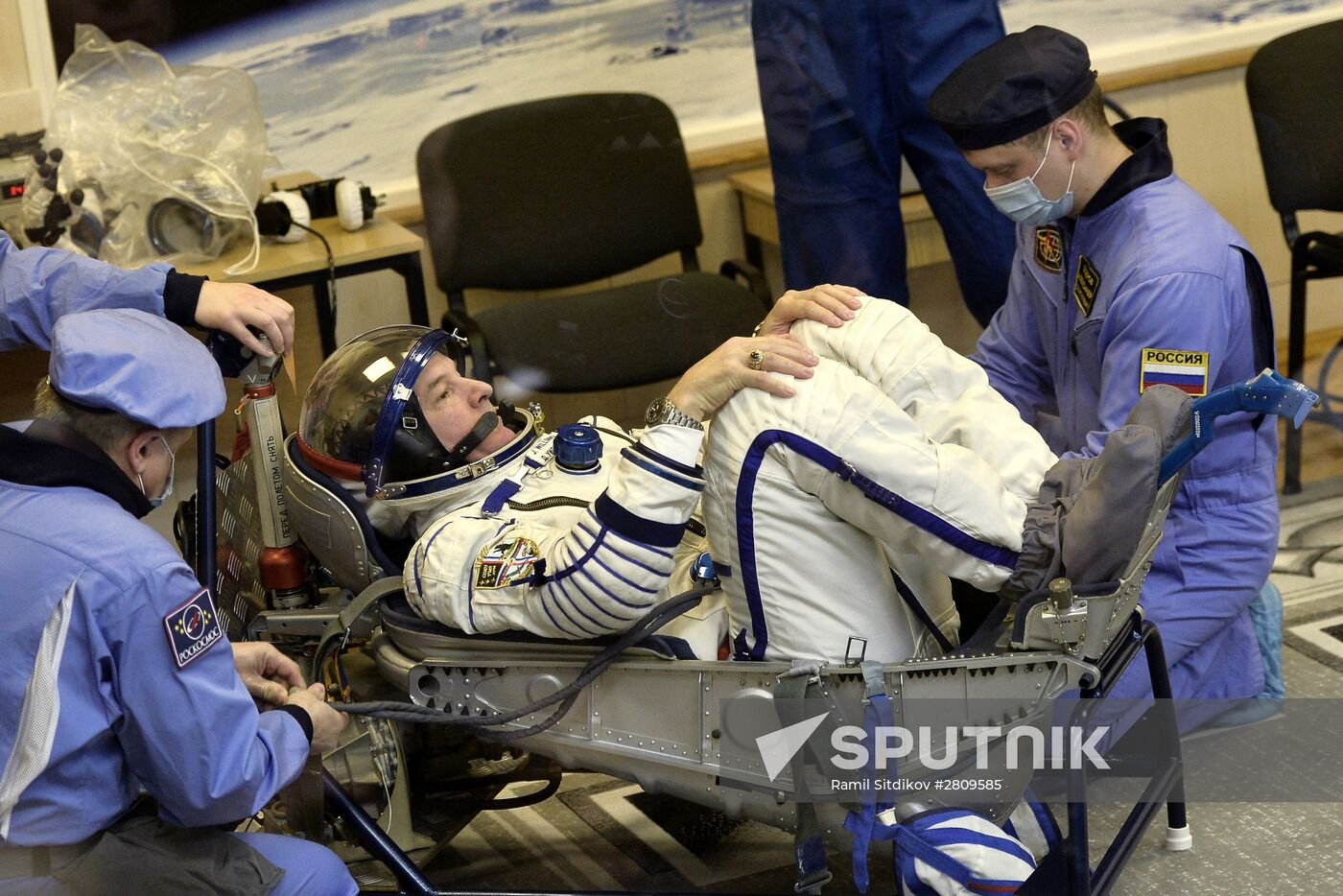 Launch of Soyuz-FG rocket with Soyuz TMA-20M spacecraft from the Baikonur Cosmodrome