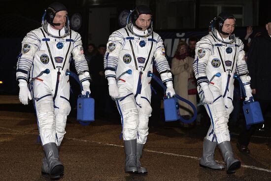 Launch of Soyuz-FG rocket with Soyuz TMA-20M spacecraft from the Baikonur Cosmodrome