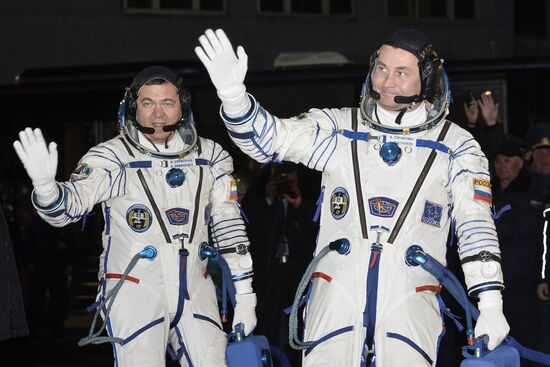 Launch of Soyuz-FG rocket with Soyuz TMA-20M spacecraft from the Baikonur Cosmodrome