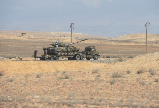 Syrian army and militia units at approaches to Palmyra