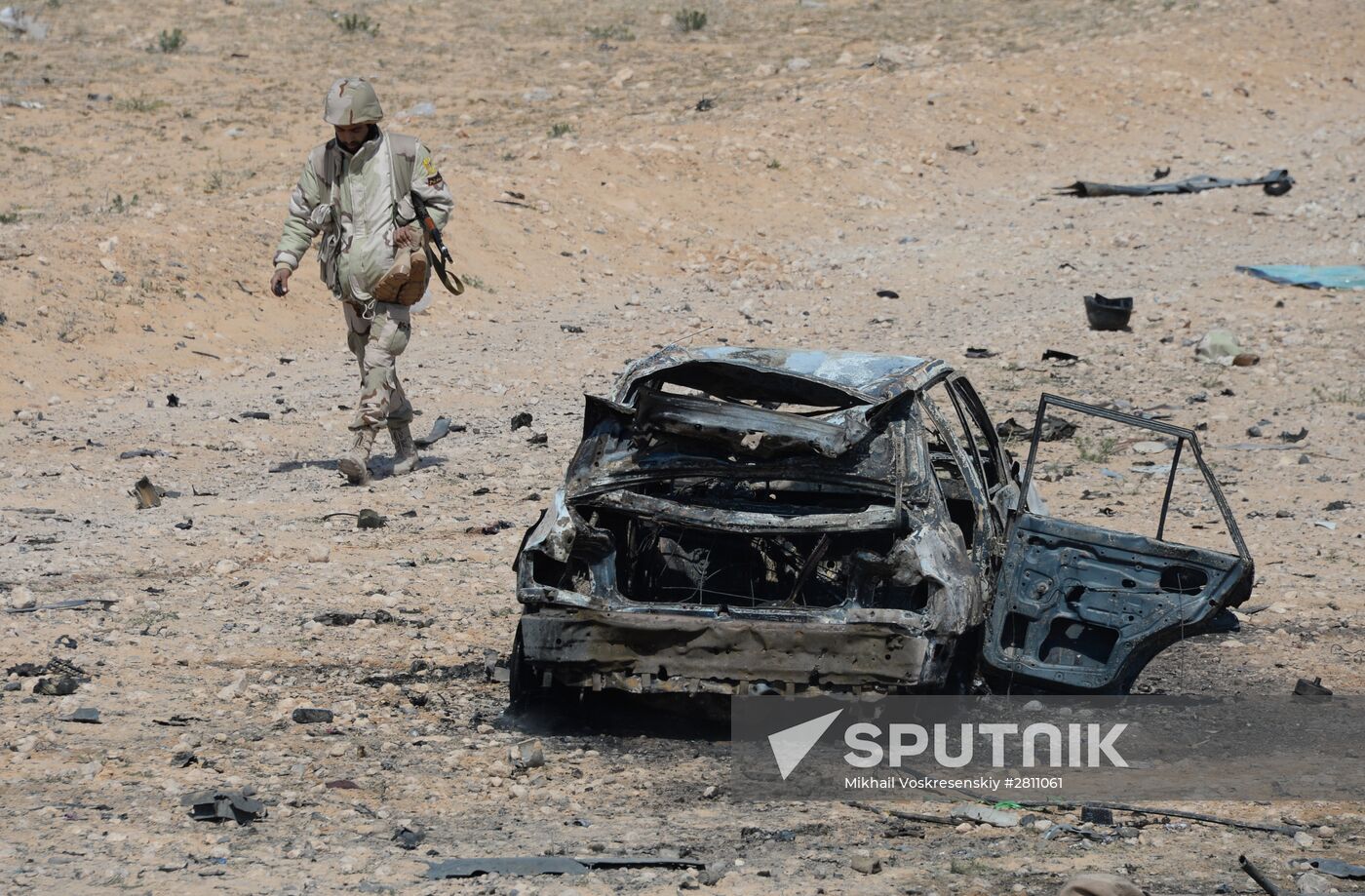 Syrian army and militia units at approaches to Palmyra