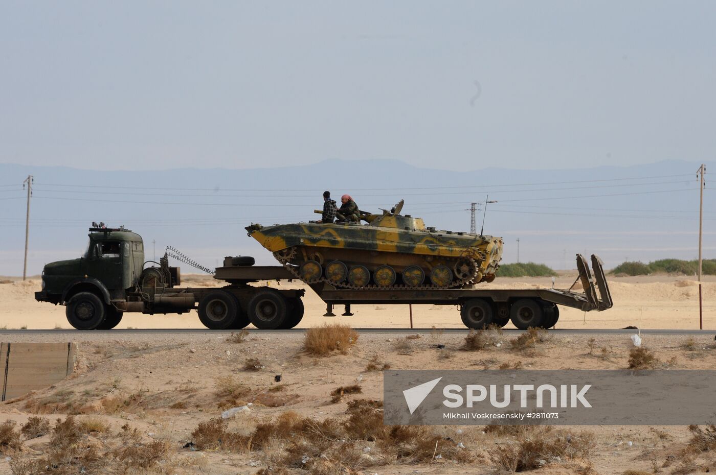Syrian army and militia units at approaches to Palmyra