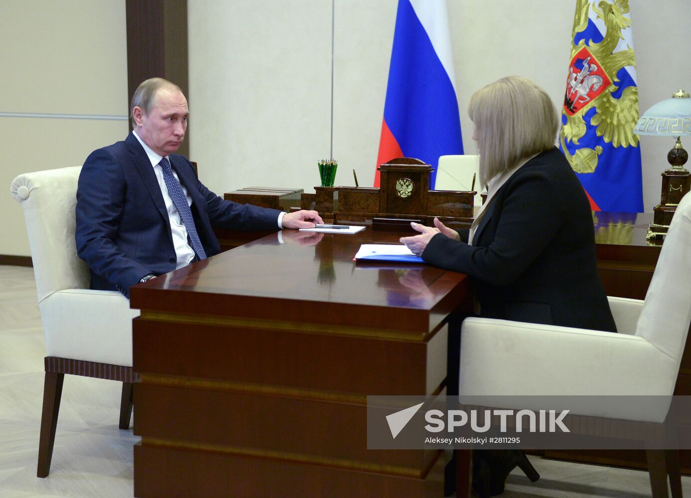 President Vladimir Putin meets with Human Rights Commissioner Ella Pamfilova